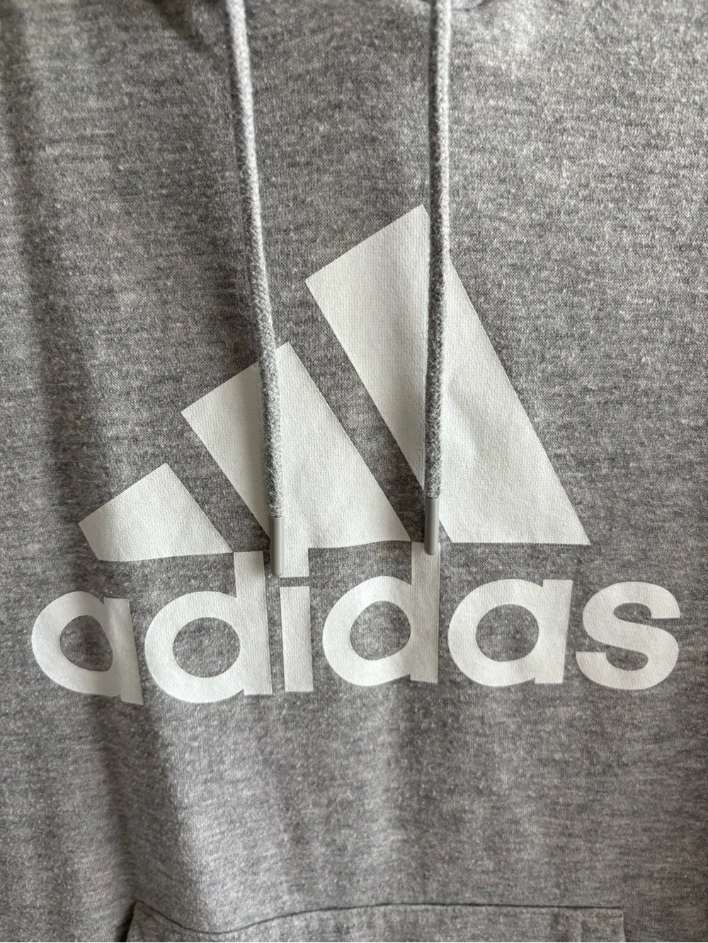 adidas Gray Pullover Hoodie with White Trefoil Logo